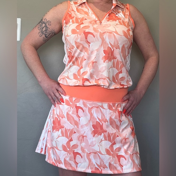 Adidas exclusive “our fairway floral collection” performance skort & top - Picture 2 of 15